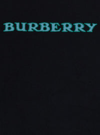 Burberry Men 'Ryan' Black Tshirt With Logo On The Front And Maxi Logo On The Back In Cotton For Men
