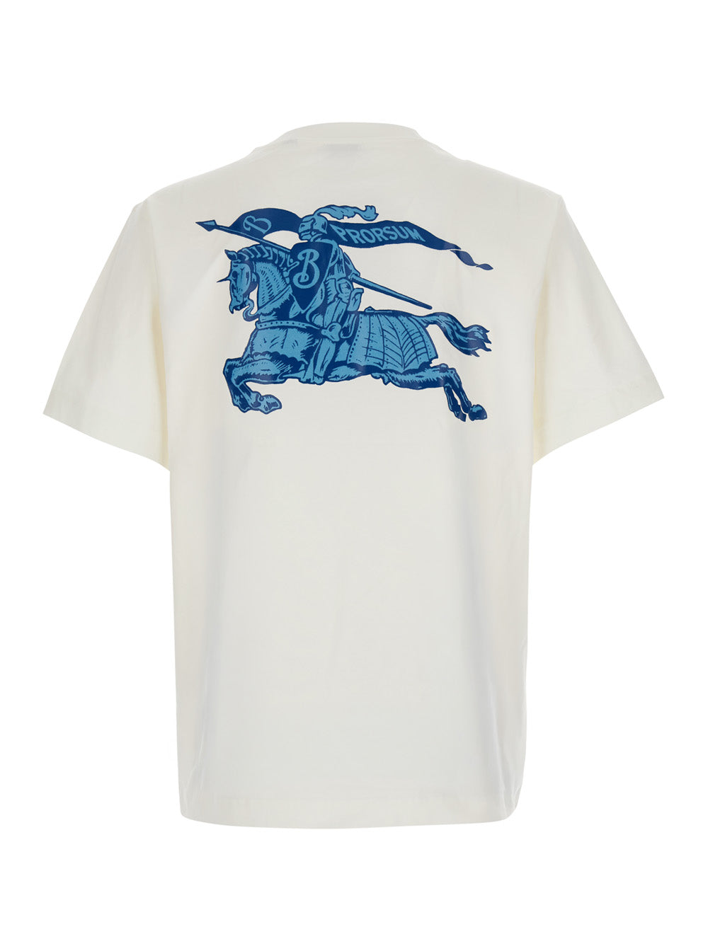 Burberry Men 'Ryan' White T-Shirt With Logo On The Front And Maxi Logo On The Back In Cotton For Men