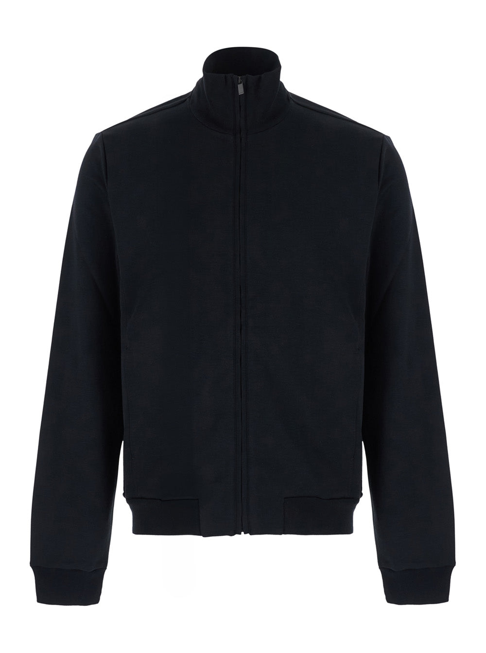 Gucci Men Black High-Neck Sweatshirt With Zip-Up Closure In Cotton And Silk Blend For Men