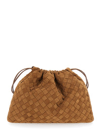 BOTTEGA VENETA Bottega Veneta Women Brown Shoulder Bag With Drawstring Closure And Intrecciato Motif In Suede For Women