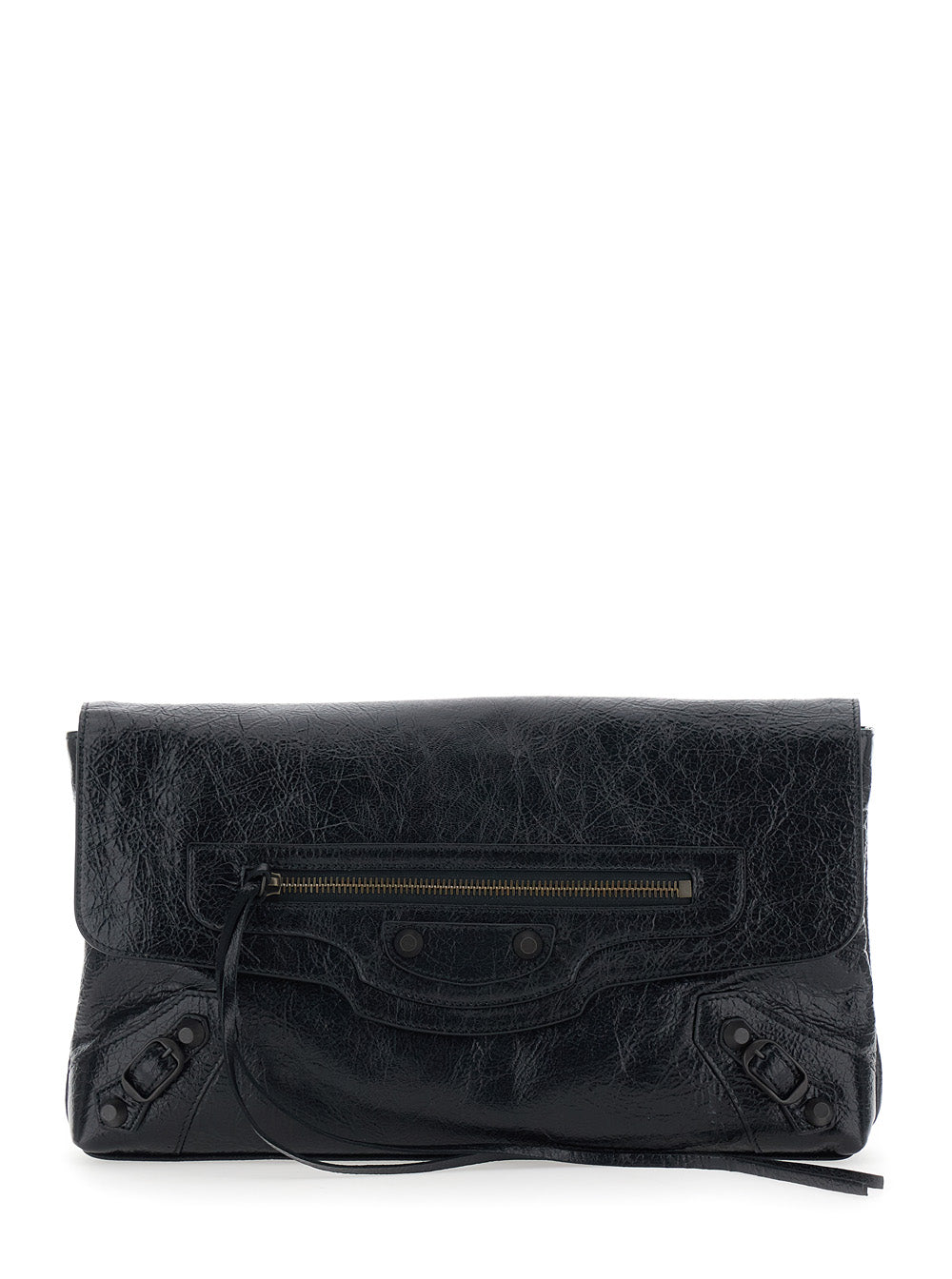 BALENCIAGA Balenciaga Women 'Le City' Black Small Clutch With Zip Pocket On The Front In Leather For Women