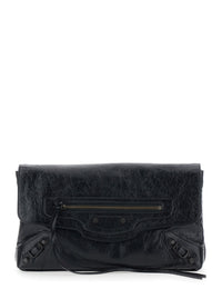 BALENCIAGA Balenciaga Women 'Le City' Black Small Clutch With Zip Pocket On The Front In Leather For Women
