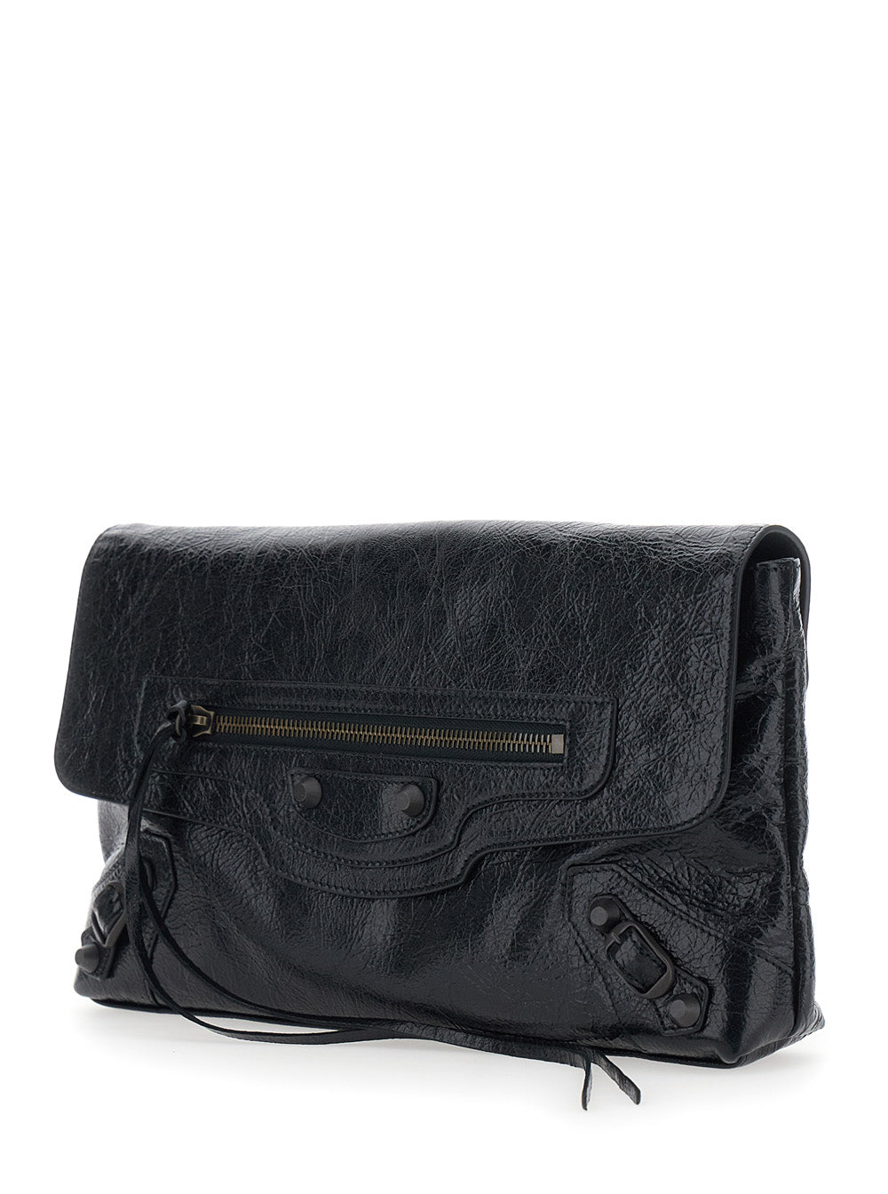 BALENCIAGA Balenciaga Women 'Le City' Black Small Clutch With Zip Pocket On The Front In Leather For Women