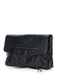 BALENCIAGA Balenciaga Women 'Le City' Black Small Clutch With Zip Pocket On The Front In Leather For Women