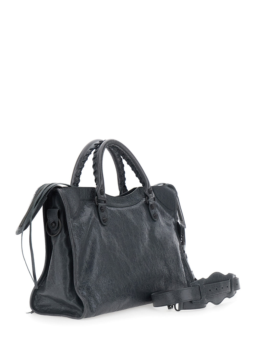 BALENCIAGA Balenciaga Women 'Le City Bag' Gray Medium Handbag With Adjustable And Removable Shoulder Strap In Leather For Women