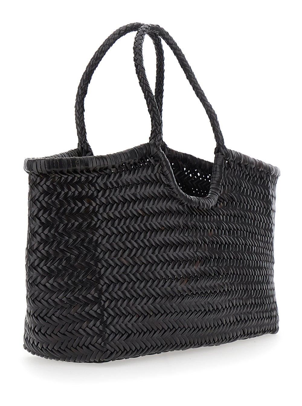 DRAGON DIFFUSION Dragon Diffusion Women Brown Shopping Bag With Two Top Handles An Intertwined Motif In Leather For Women