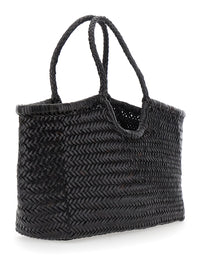 DRAGON DIFFUSION Dragon Diffusion Women Brown Shopping Bag With Two Top Handles An Intertwined Motif In Leather For Women