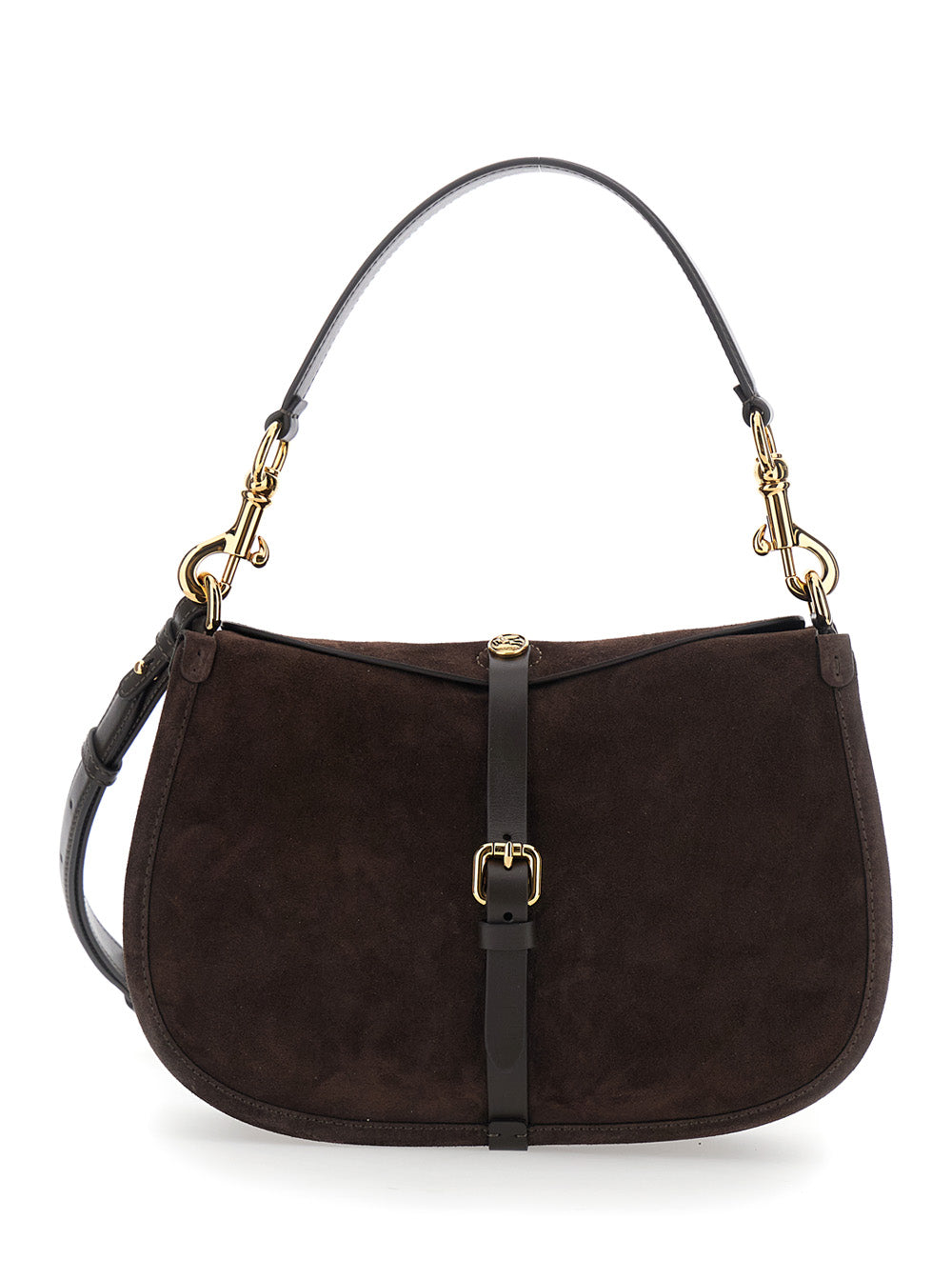 Etro Women 'Pony' Brown Medium Shoulder Bag With Interchangeable Strap And Handle In Suede For Women