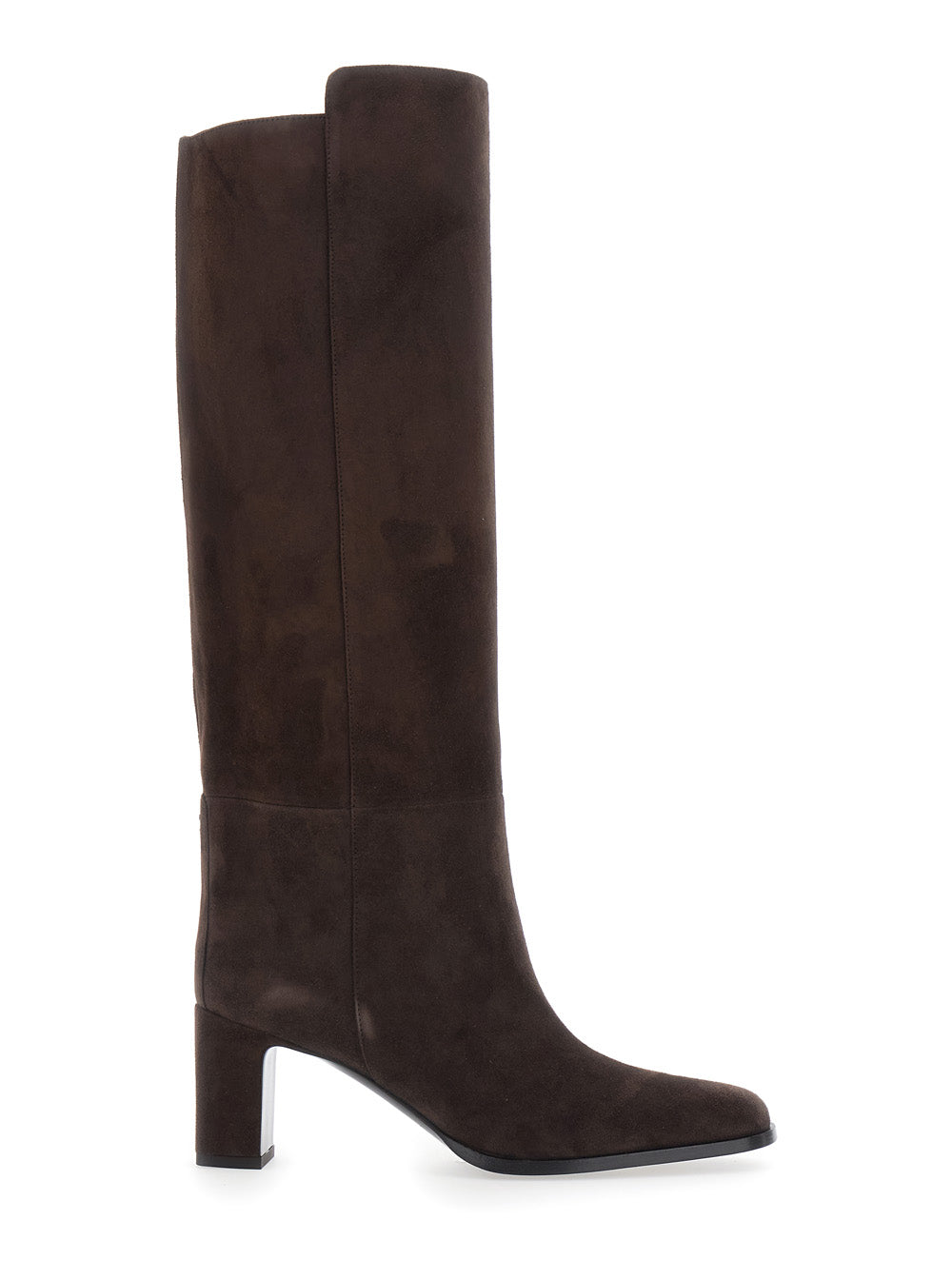 Jimmy Choo Women 'Caly' Brown Knee-High Boots With Round Toe And Medium Heel In Suede For Women
