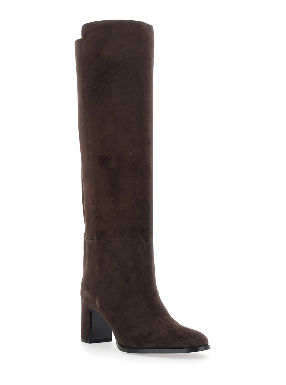 Jimmy Choo Women 'Caly' Brown Knee-High Boots With Round Toe And Medium Heel In Suede For Women