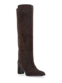 Jimmy Choo Women 'Caly' Brown Knee-High Boots With Round Toe And Medium Heel In Suede For Women