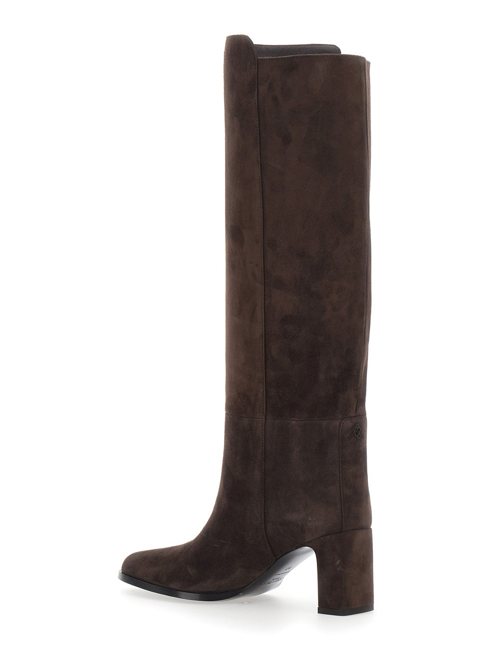 Jimmy Choo Women 'Caly' Brown Knee-High Boots With Round Toe And Medium Heel In Suede For Women