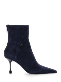 Jimmy Choo Women 'Cycas' Blue Ankle Boots With Stiletto Heel And Side Zip Closure In Suede For Women