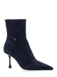 Jimmy Choo Women 'Cycas' Blue Ankle Boots With Stiletto Heel And Side Zip Closure In Suede For Women