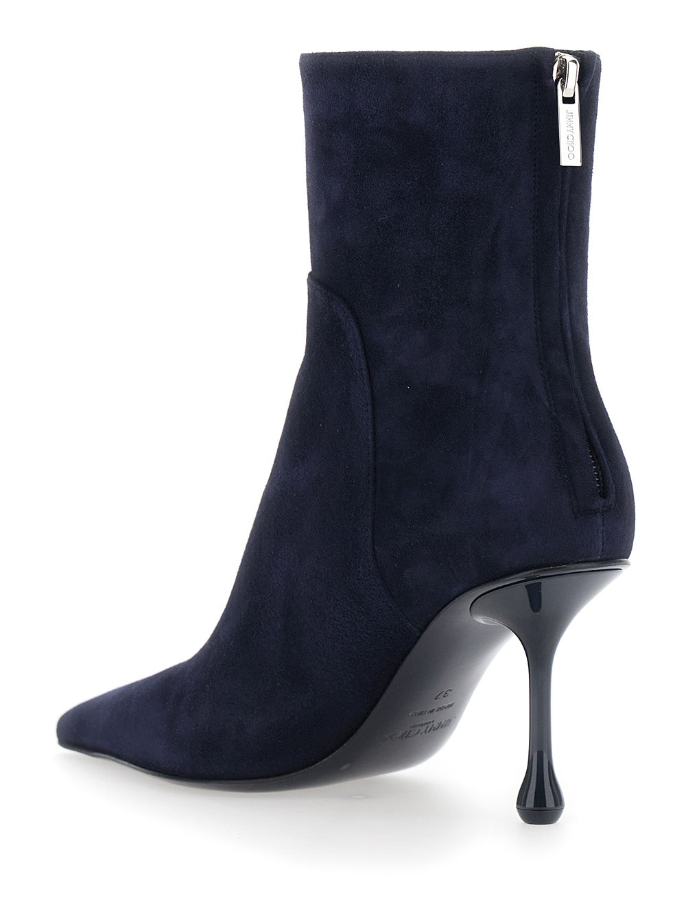 Jimmy Choo Women 'Cycas' Blue Ankle Boots With Stiletto Heel And Side Zip Closure In Suede For Women