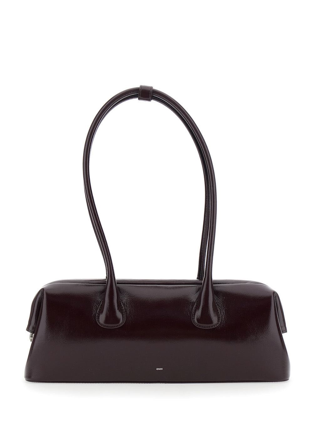 Osoi Women 'Boat Wide' Bordeaux Shoulder Bag With Two Top Handles In Leather For Women