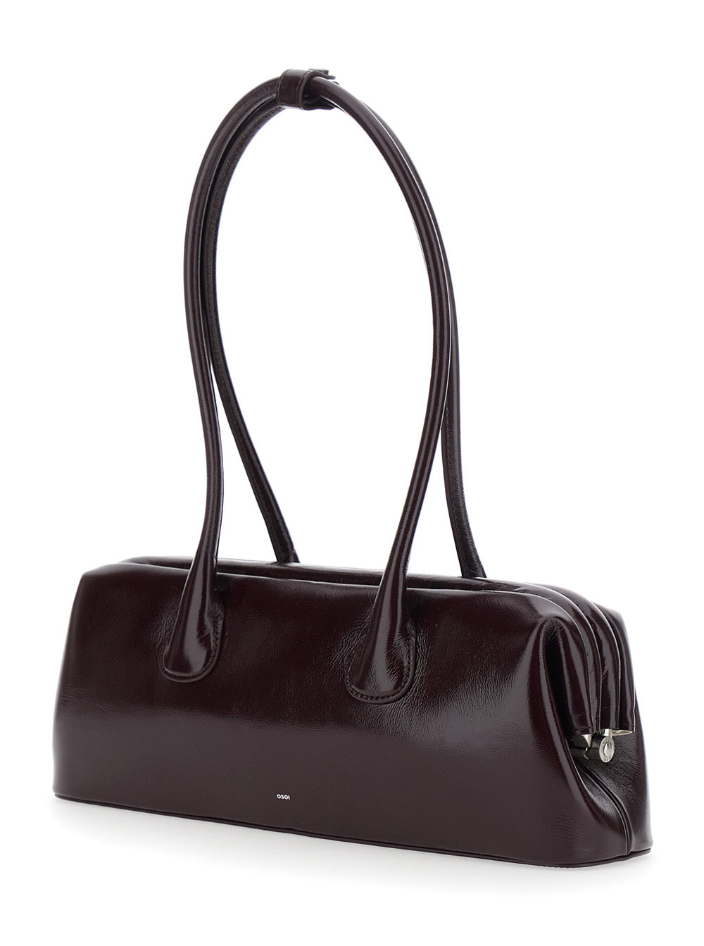 Osoi Women 'Boat Wide' Bordeaux Shoulder Bag With Two Top Handles In Leather For Women