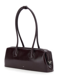 Osoi Women 'Boat Wide' Bordeaux Shoulder Bag With Two Top Handles In Leather For Women