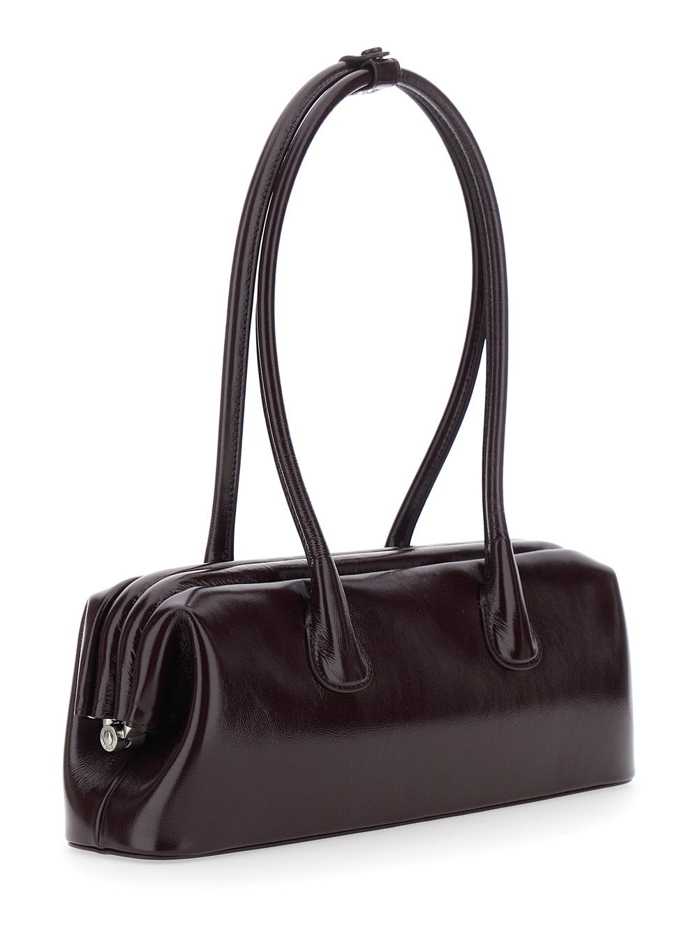 Osoi Women 'Boat Wide' Bordeaux Shoulder Bag With Two Top Handles In Leather For Women