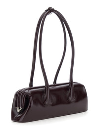 OSOI Osoi Women 'Boat Wide' Bordeaux Mini Shoulder Bag With Two Top Handles In Leather For Women