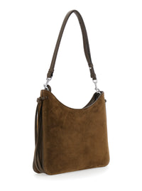 Phoebe Philo Women 'Gig' Brown Medium Shoulder Bag With Adjustable And Removable Strap And Adjustable Belt In Suede For Women