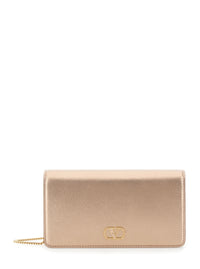 Valentino Garavani Women Metallic Mini Bag With Vlogo Plaque On The Front And All-Over Rhinestones In Leather For Women
