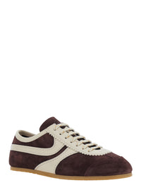 Dries Van Noten Women 'Dustin' Purple Sneakers With Contrasting Inserts And Seams In Suede For Women
