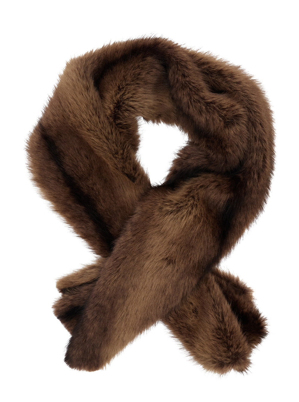 Leplain Women Brown Faux Fur Scarf For Women