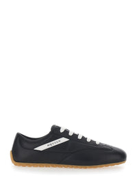 Alexander Mcqueen Men Black Sneakers With Contrasting Details And Logo Lettering On The Side In Leather For Men