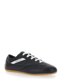 Alexander Mcqueen Men Black Sneakers With Contrasting Details And Logo Lettering On The Side In Leather For Men