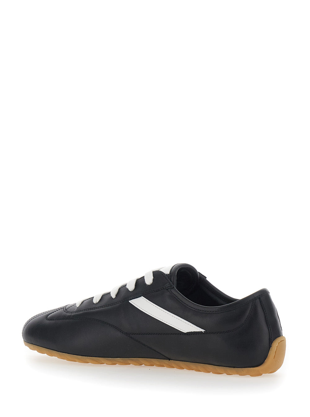 Alexander Mcqueen Men Black Sneakers With Contrasting Details And Logo Lettering On The Side In Leather For Men