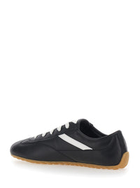 Alexander Mcqueen Men Black Sneakers With Contrasting Details And Logo Lettering On The Side In Leather For Men