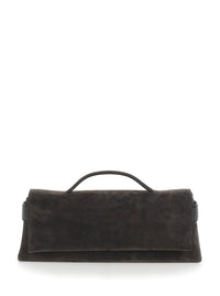 BRUNELLO CUCINELLI Brunello Cucinelli Women 'Essence' Brown Clutch With Side Details In Suede For Women