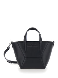 Brunello Cucinelli Women 'Duo' Black Mini Bag With Adjustable And Removable Shoulder Strap And Logo Lettering On The Front In Leather For Women