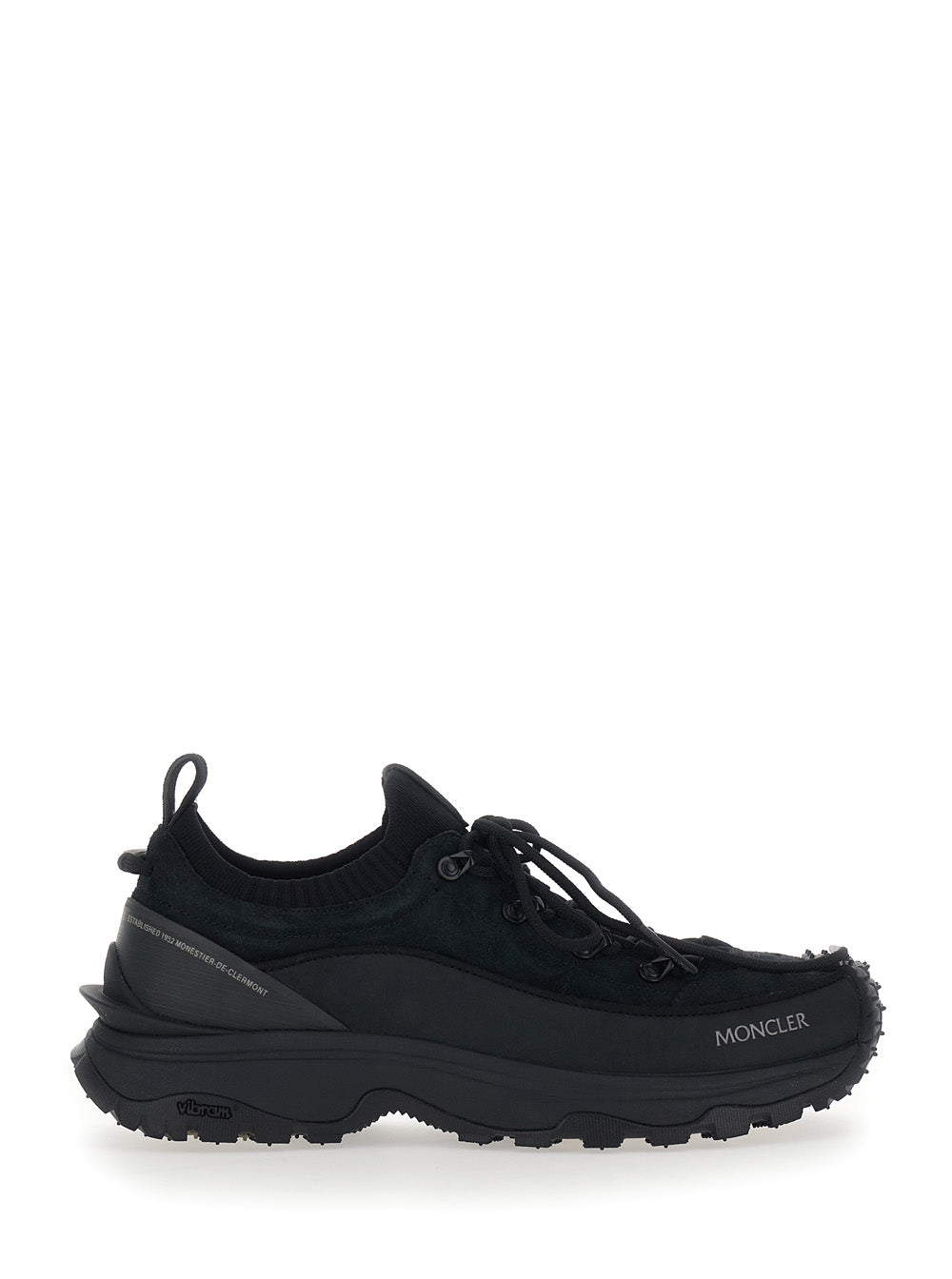 Moncler Men 'Trailgrip' Black Sneaker With Logo Detail On The Front And Chunky Sole In Leather For Men
