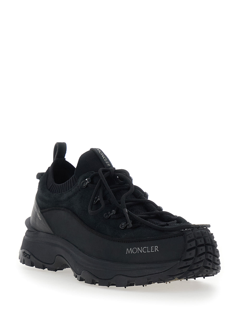 Moncler Men 'Trailgrip' Black Sneaker With Logo Detail On The Front And Chunky Sole In Leather For Men