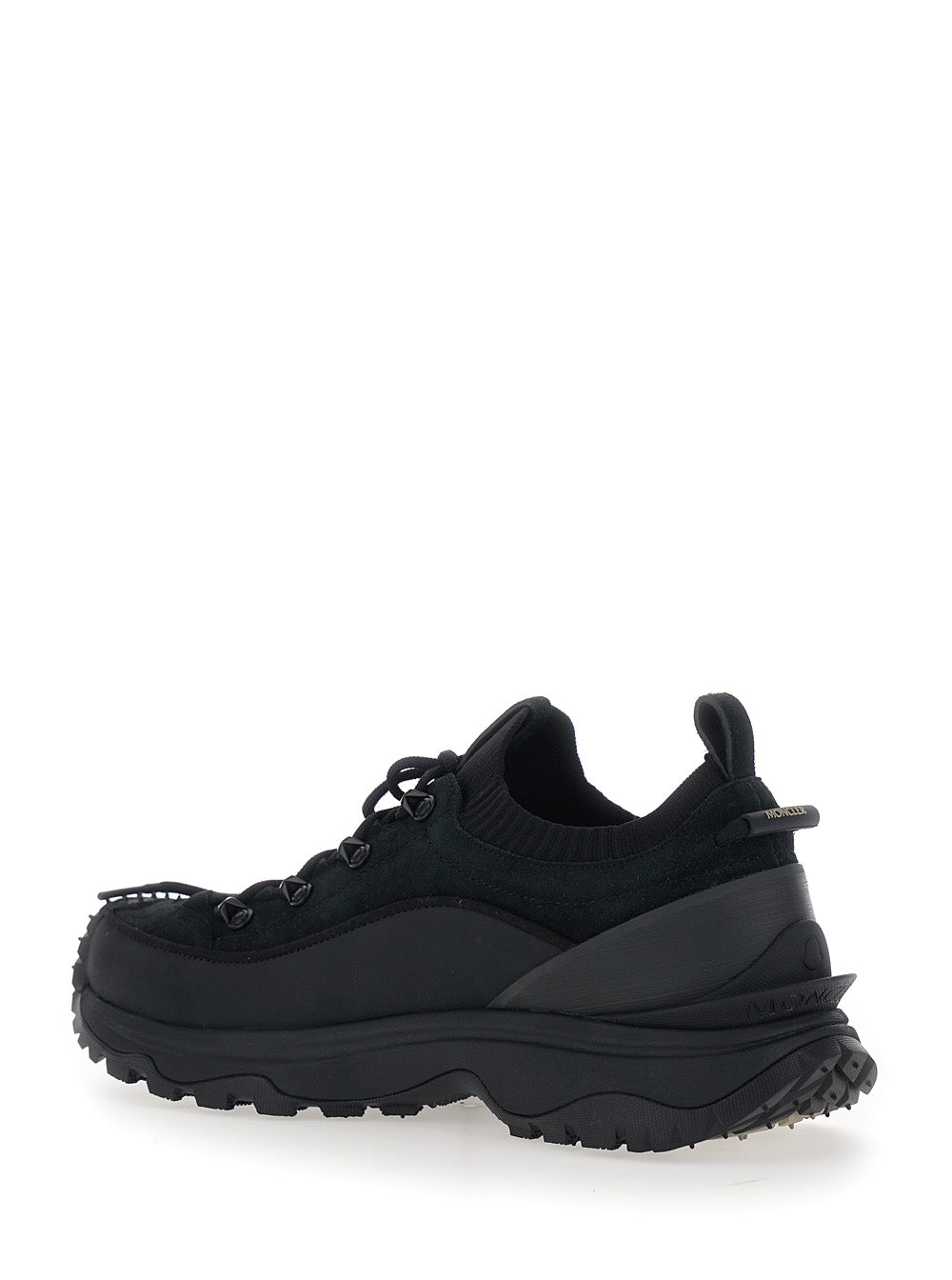 Moncler Men 'Trailgrip' Black Sneaker With Logo Detail On The Front And Chunky Sole In Leather For Men