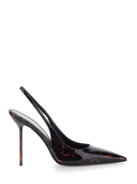 Paris Texas Women 'Lidia'brown Slingback With Tortoiseshell Print In Patent Leather For Women