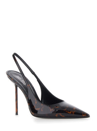 Paris Texas Women 'Lidia'brown Slingback With Tortoiseshell Print In Patent Leather For Women