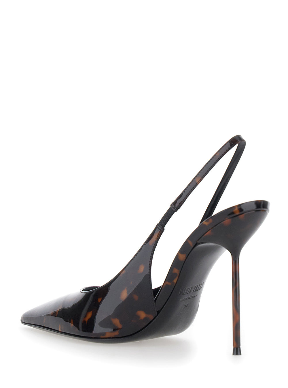 Paris Texas Women 'Lidia'brown Slingback With Tortoiseshell Print In Patent Leather For Women