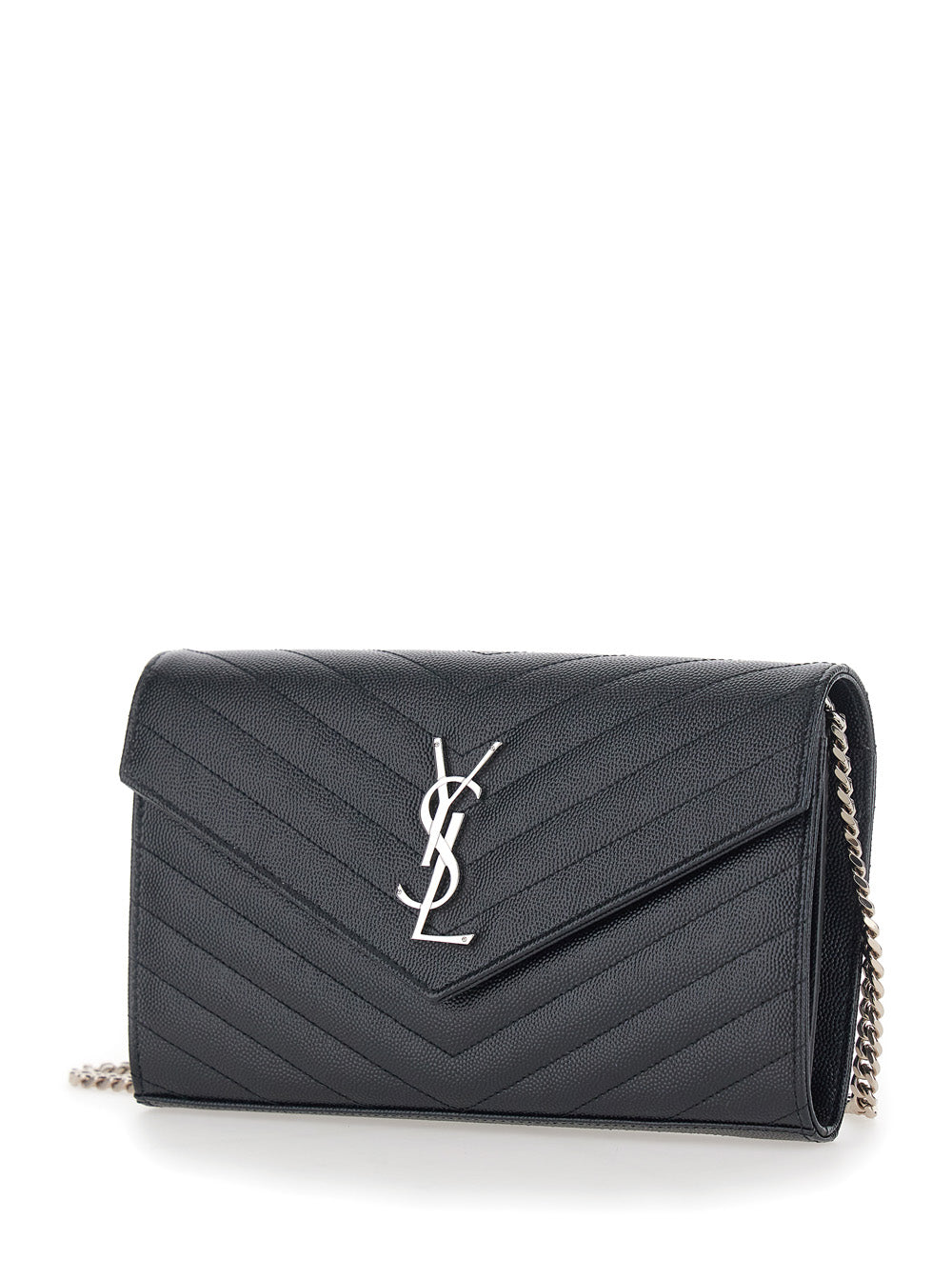 SAINT LAURENT Saint Laurent Women Classic Chain Wallet Grain De Poudre Saint Laurent Matelasse