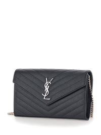 SAINT LAURENT Saint Laurent Women Classic Chain Wallet Grain De Poudre Saint Laurent Matelasse