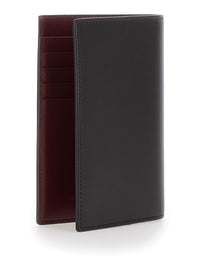 Saint Laurent Men Brown Bicolor Document Holder With Logo Lettering On The Front In Leather For Men