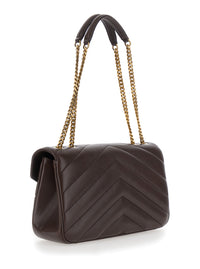 SAINT LAURENT Saint Laurent Women 'Loulou' Brown Crossbody Bag With Chain Strap And Cassandre Plaque On The Front In Quilted Leather For Women