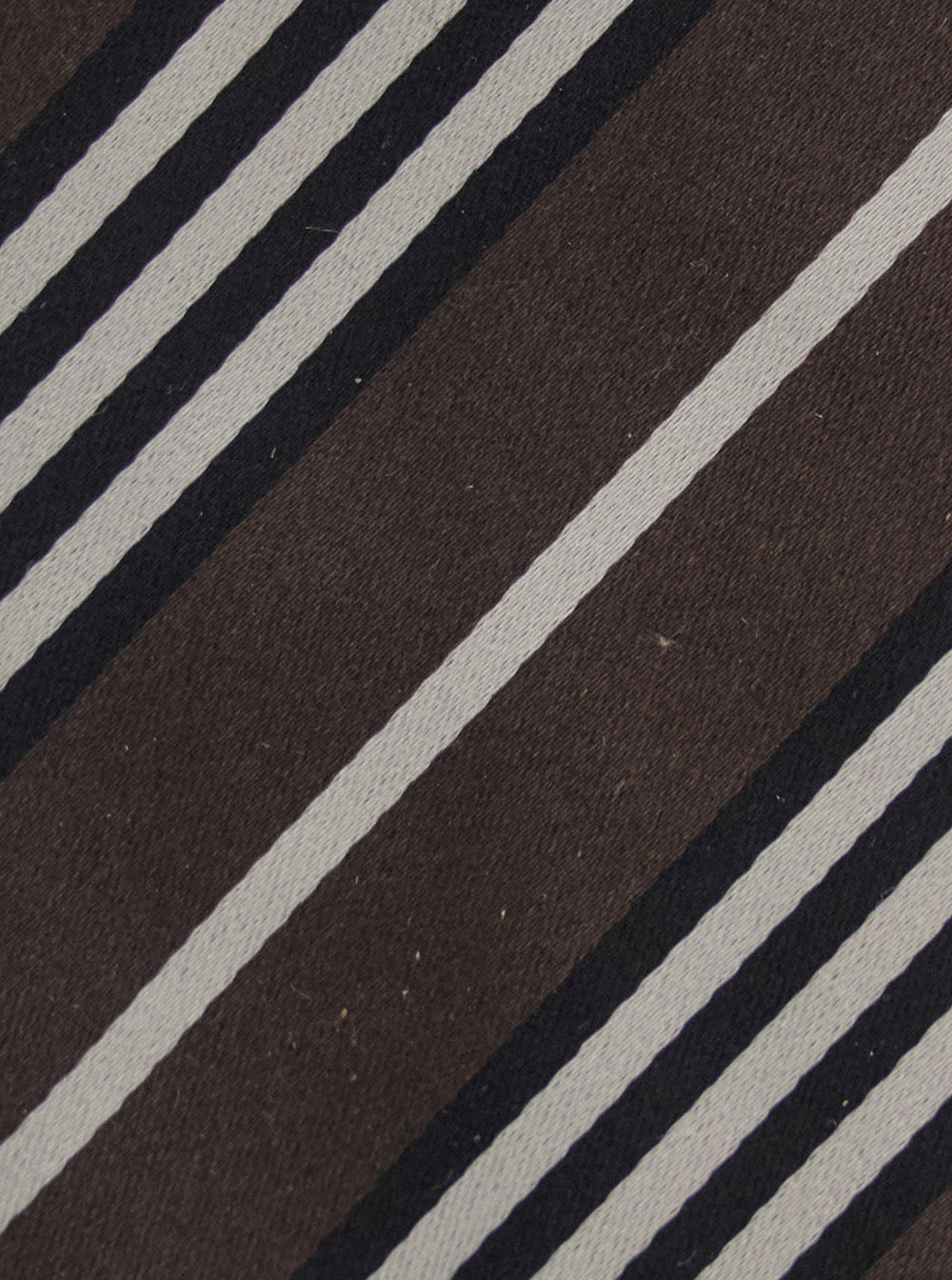Saint Laurent Men Brown Tie With All-Over Stripe Motif In Silk For Men