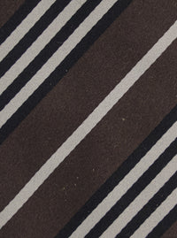 Saint Laurent Men Brown Tie With All-Over Stripe Motif In Silk For Men