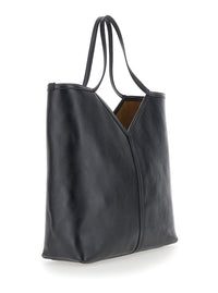 SAINT LAURENT Saint Laurent Men 'Y Tote' Black Shoulder Bag With Y Stitching In Leather For Men