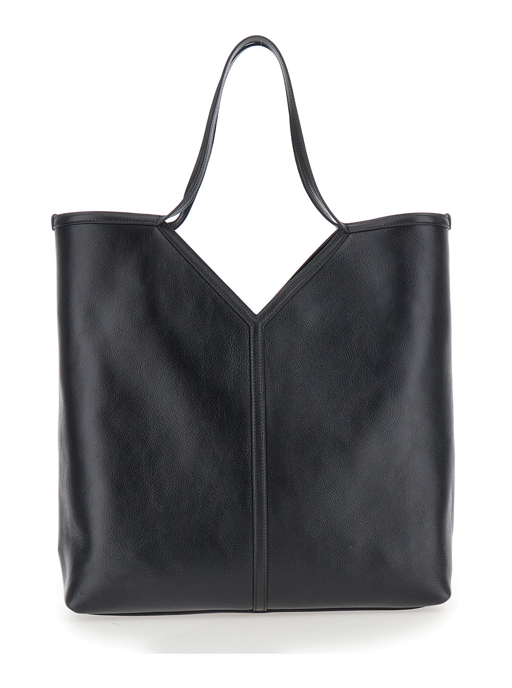 SAINT LAURENT Saint Laurent Men 'Y Tote' Black Shoulder Bag With Y Stitching In Leather For Men