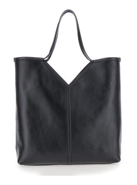 SAINT LAURENT Saint Laurent Men 'Y Tote' Black Shoulder Bag With Y Stitching In Leather For Men