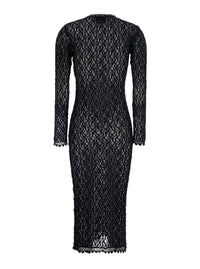Isabel Marant Women 'Belsane' Black Long Dress With All-Over Lace Trim In Cotton Blend For Women